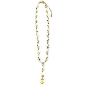 AVON Necklace Briolette Vine Amber Jewel Victorian Goldtone Marigold